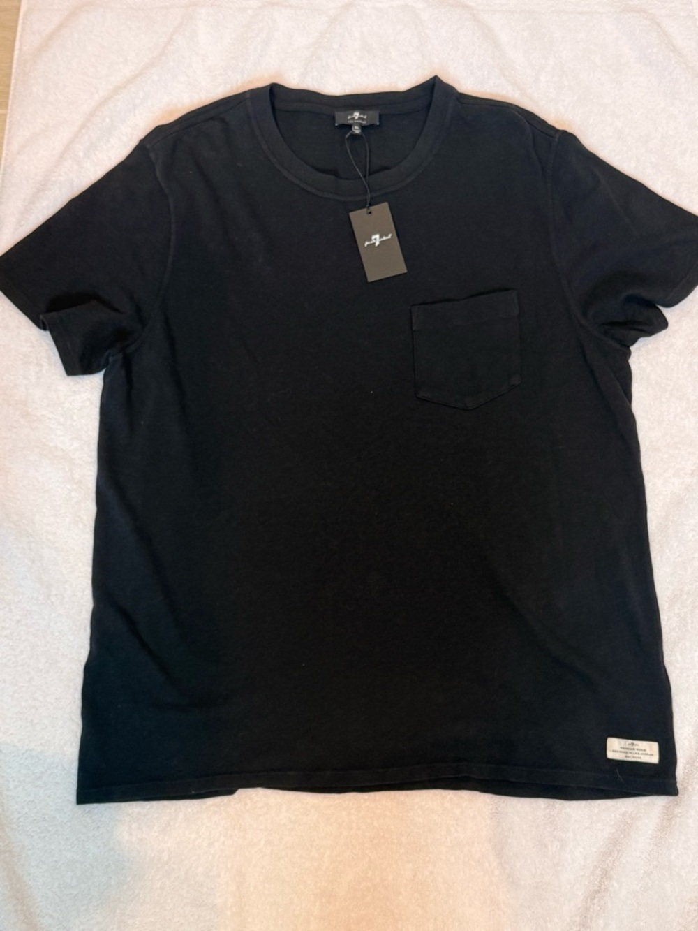 7 For All Mankind Mens  T-Shirt, Black xl NWT